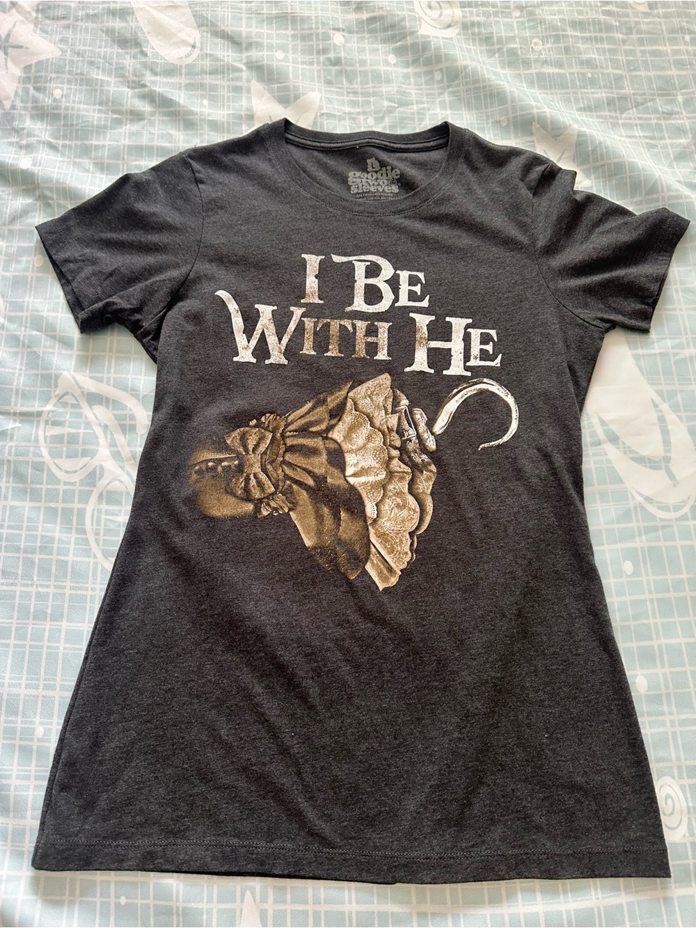 I Be With He Graphic T-Shirt - gray